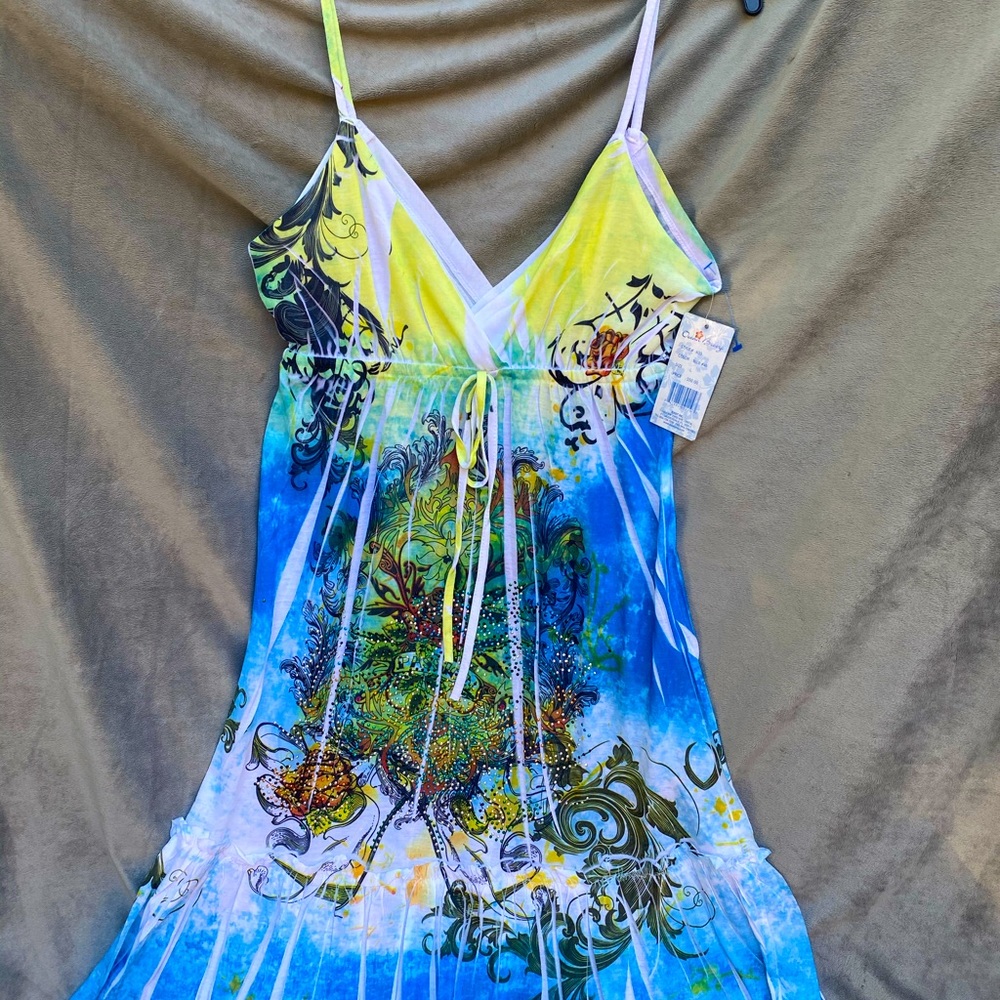 Beach cover dress tattoo bling design